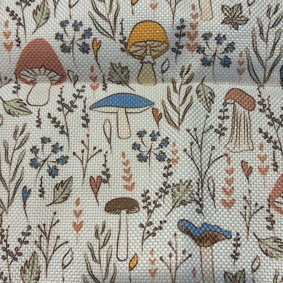 Mushroom Throw Pillow Covers 18"X18" 2 Kawaii Botanical Leaves White Multicolor - Picture 2 of 7